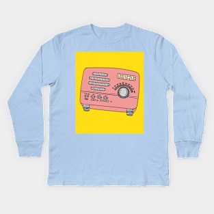 Old Colorful Stylish Retro Music Radios Kids Long Sleeve T-Shirt